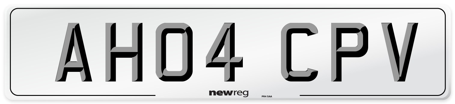 AH04 CPV Number Plate from New Reg